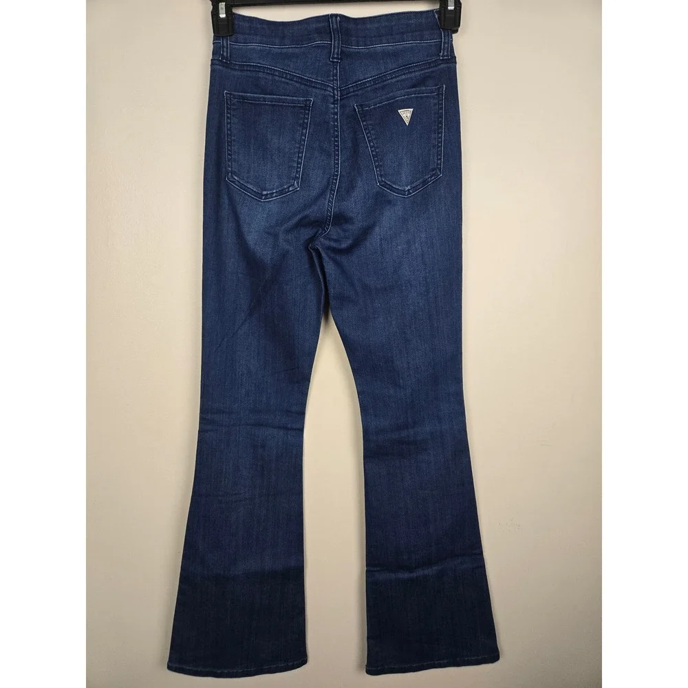 Guess Los Angeles Women High Rise Flare Jeans Dark Wash Blue Size 26 Q3OA51R4FL0